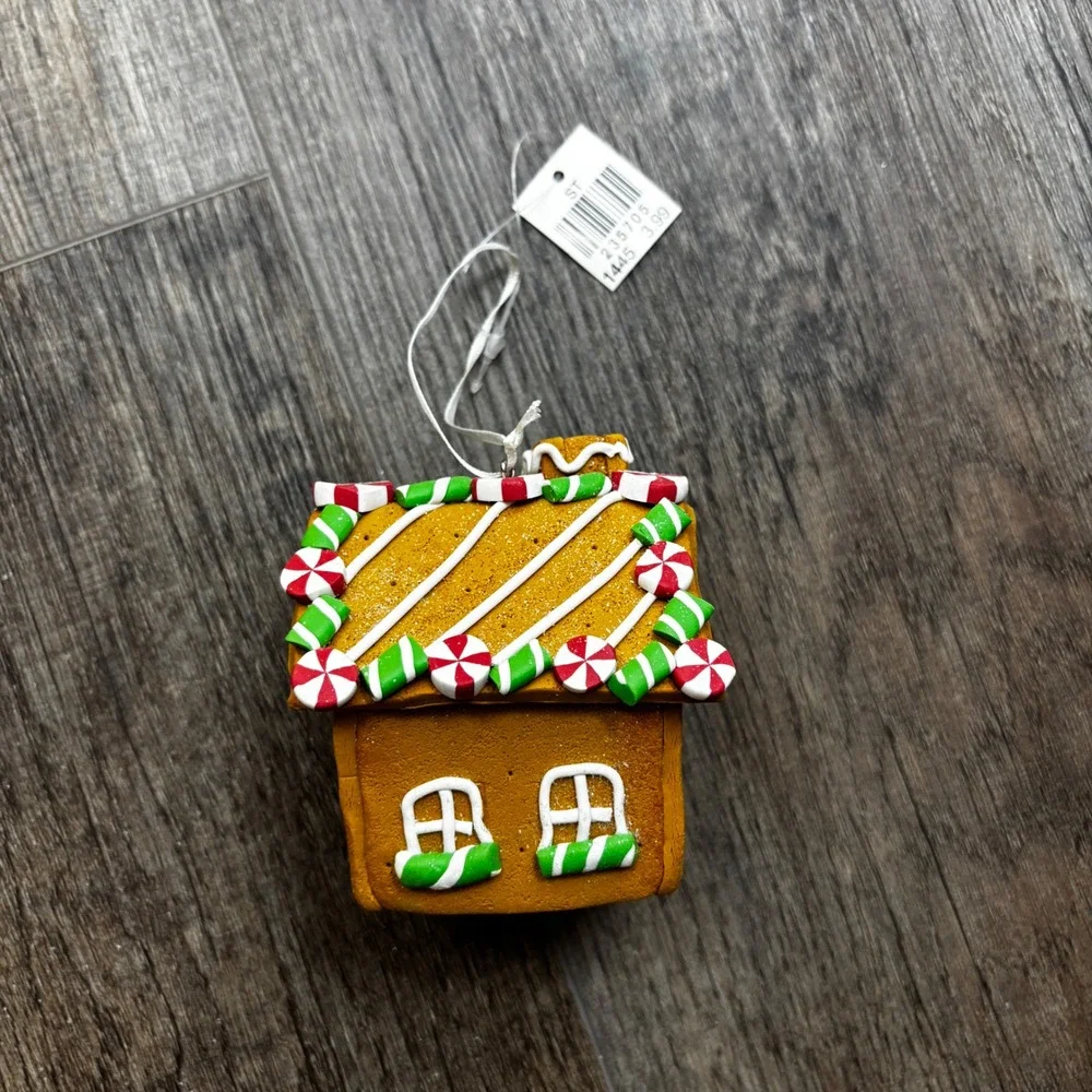 5pc Candy Gingerbread Christmas Ornament Set Ice Cream Cupcake Sugared Sweets